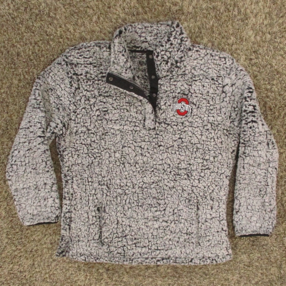 Ohio State Women's Gray Sherpa Pullover